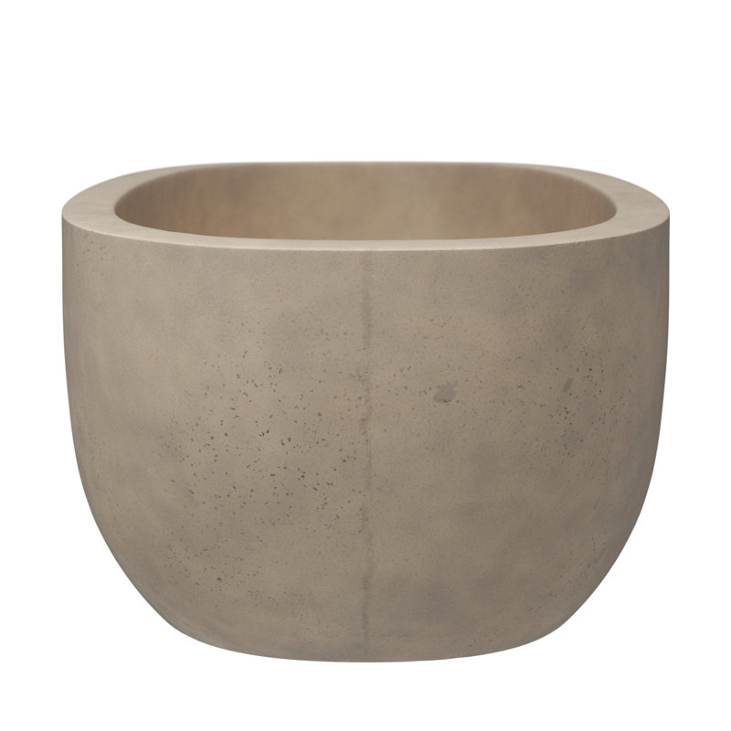 Avalon NativeStone Freestanding Soaking Cement Bathtub, Sand, 23" H x 36" W x 72" L