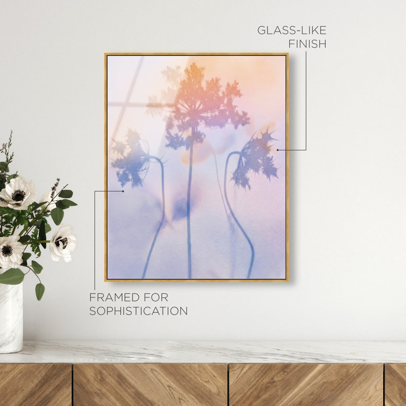 Lavender Shadows High-Gloss Frameless Acrylic Glass Wall Art Abstract Print by Oliver Gal, Ready to Hang, 16 x 20