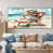 Toile avec cadre flottant or