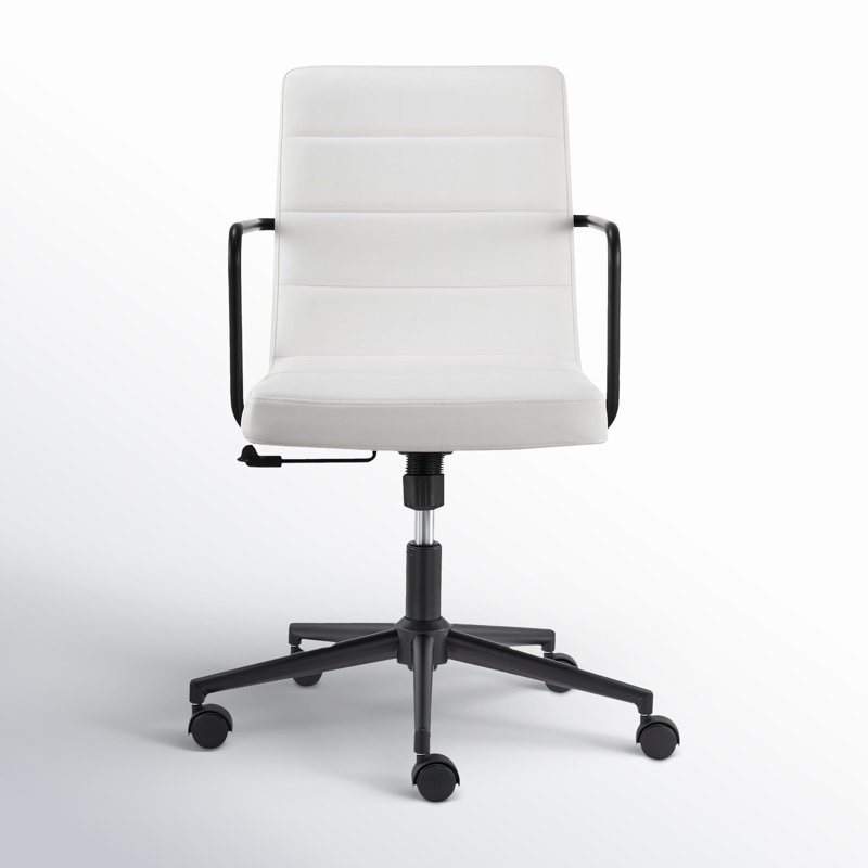 Alby Conference Chair, White Faux Leather