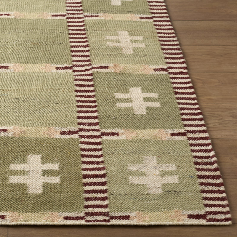 Patricia Rodi x Livabliss Solum Rug, Light green, dark green, white, burgundy, Rectangle 152 x 230 cm