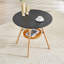 Table de salle à manger circulaire de 31,5 pouces de diamètre, plateau en panneau de fibres à densité moyenne noir, pieds en bois massif, avec structure de panier de rangement suspendue. Une table basse décontractée pouvant accueillir de 2 à 4 personnes.-130131480