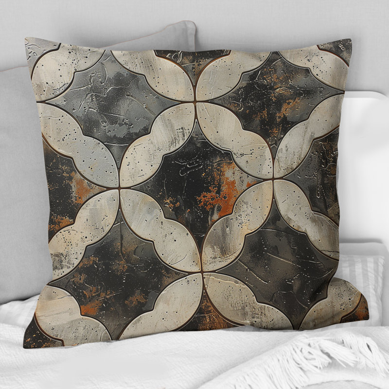 Coussin Beige Modern Trellis IV - Modern, H 16 po x l 16 po