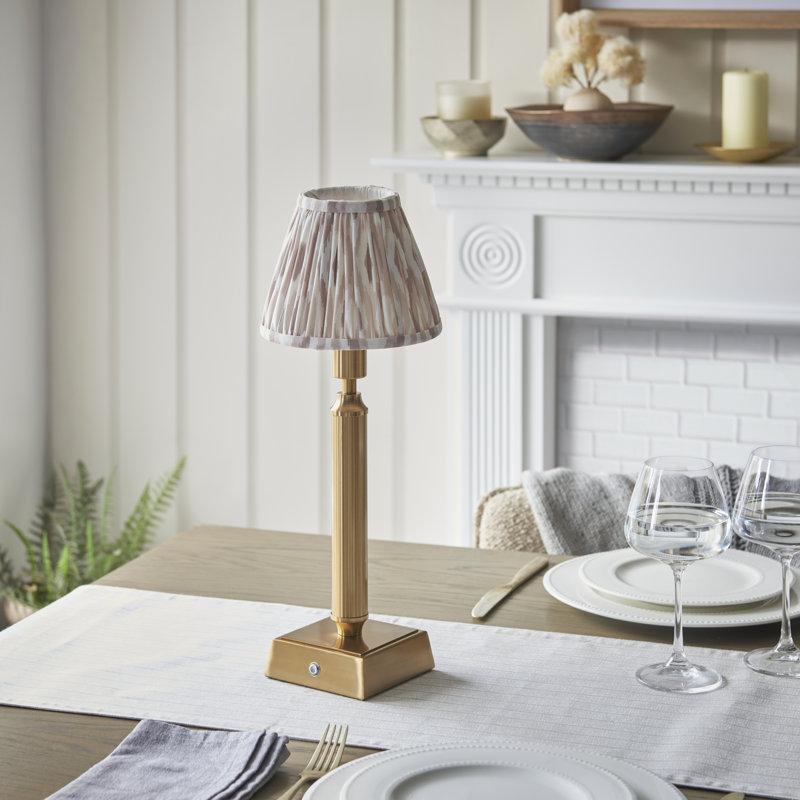 Trobridge Rechargeable Metal Table Lamp, Neutral Beige