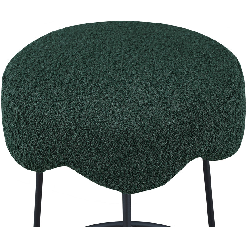 Fleur Boucle Fabric Counter Stool, Green Boucle Fabric