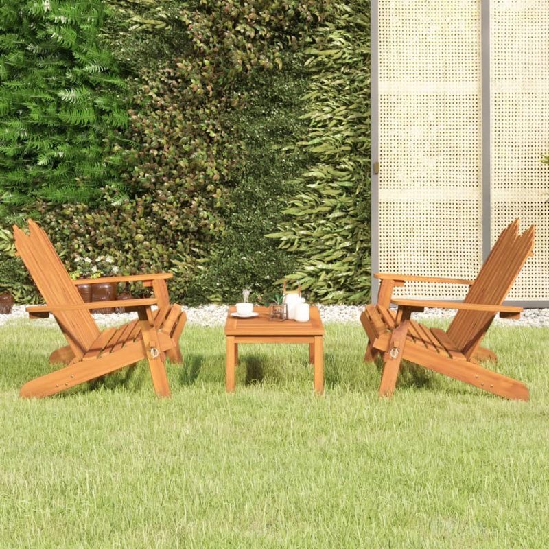 Chaise Adirondack en bois massif Bronda, Brun