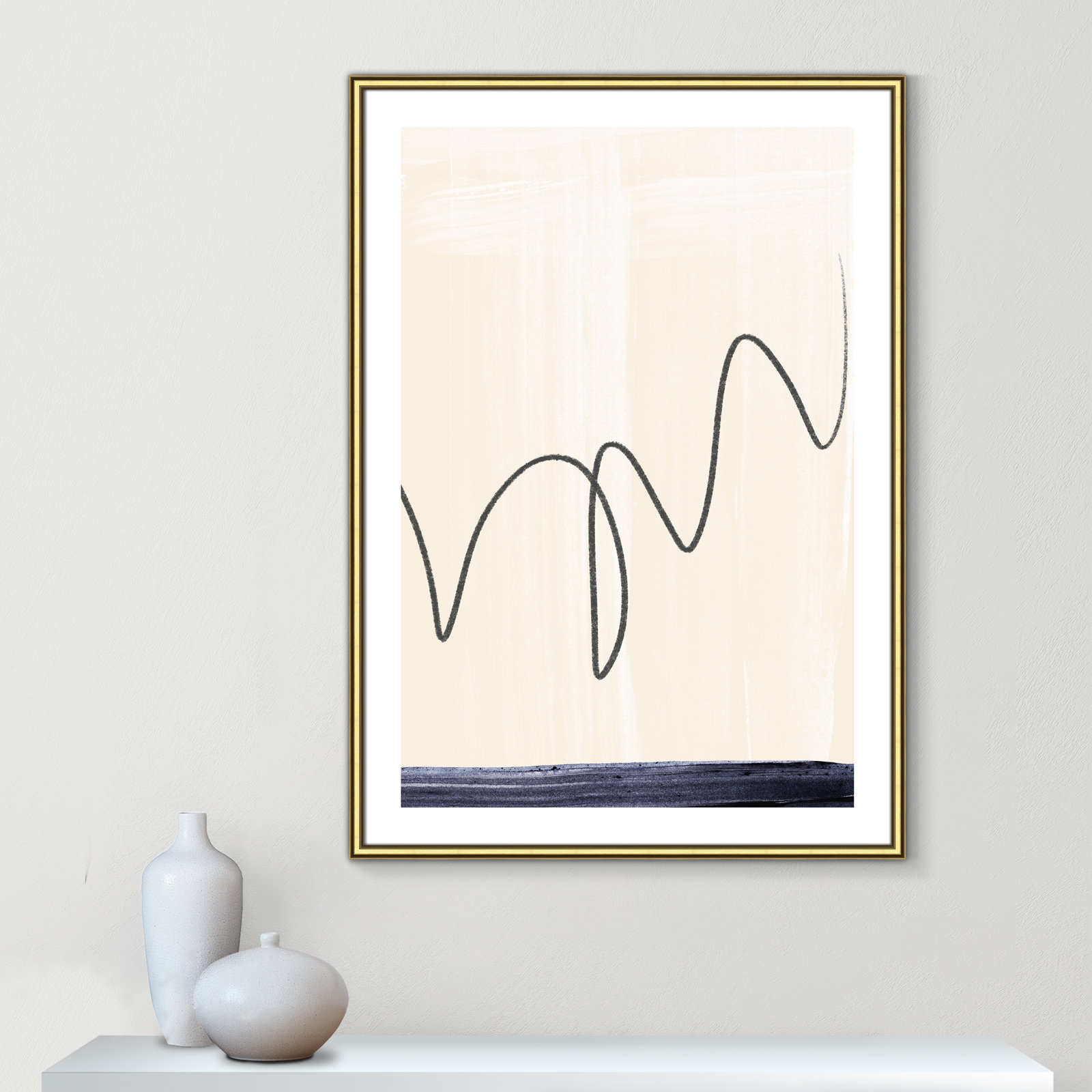 Departured II - Picture Frame Painting Print, Gold Framed Paper, 42.75" H x 30.75" W x 0.88" D