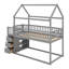 Twin Over Twin House Bunk Bed With Shelves And Drawers-733024511