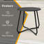 Petite table d'appoint de patio - Table de bout ronde en acier imperméable, résistante aux intempéries et portative pour une utilisation intérieure extérieure, cour de jardin-125541888