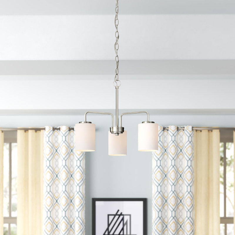 Pamlyn 3 - Light Dimmable Classic / Traditional Chandelier, Brushed Nickel