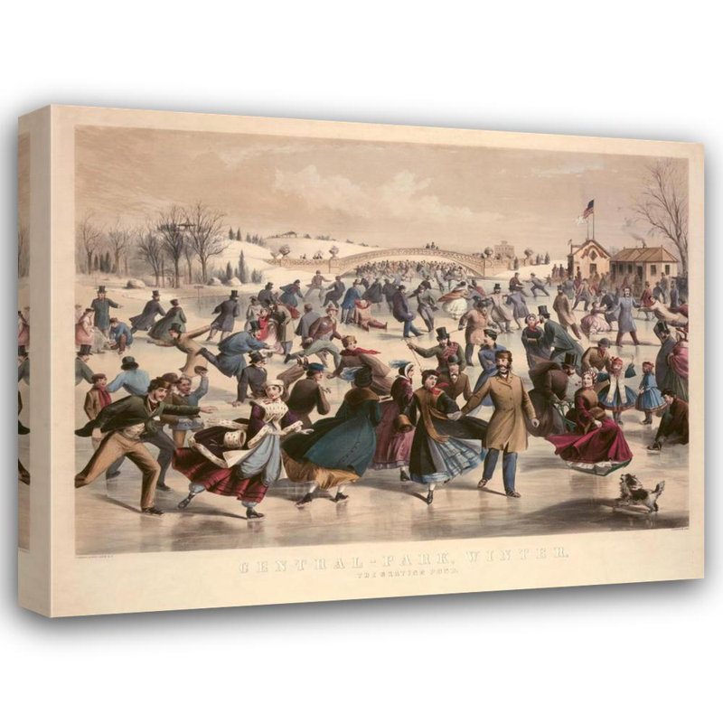 Central-Park, hiver - L'étang de patinage, New York, 1862, H 36 po x l 46 po