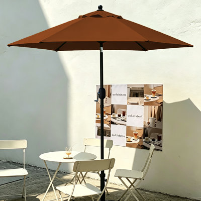  Keiwarren 7.5‘ Market Umbrella with Tilt & Crank for Outdoor Table Brown