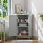 Élégante armoire de salle de bain grise