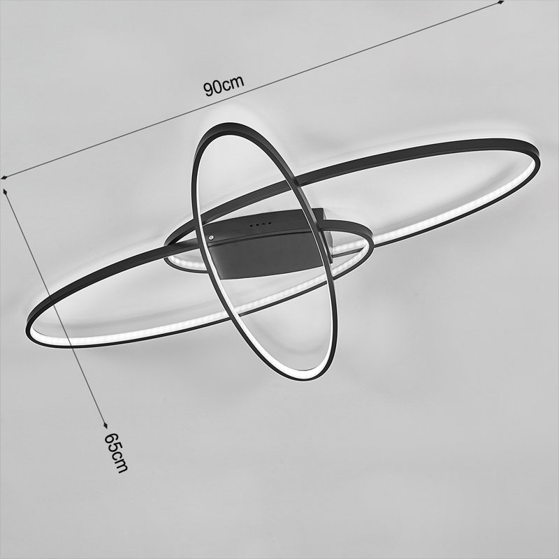 Ashonte Minimalistic Unique Oval LED Semi-Flush Ceiling Light