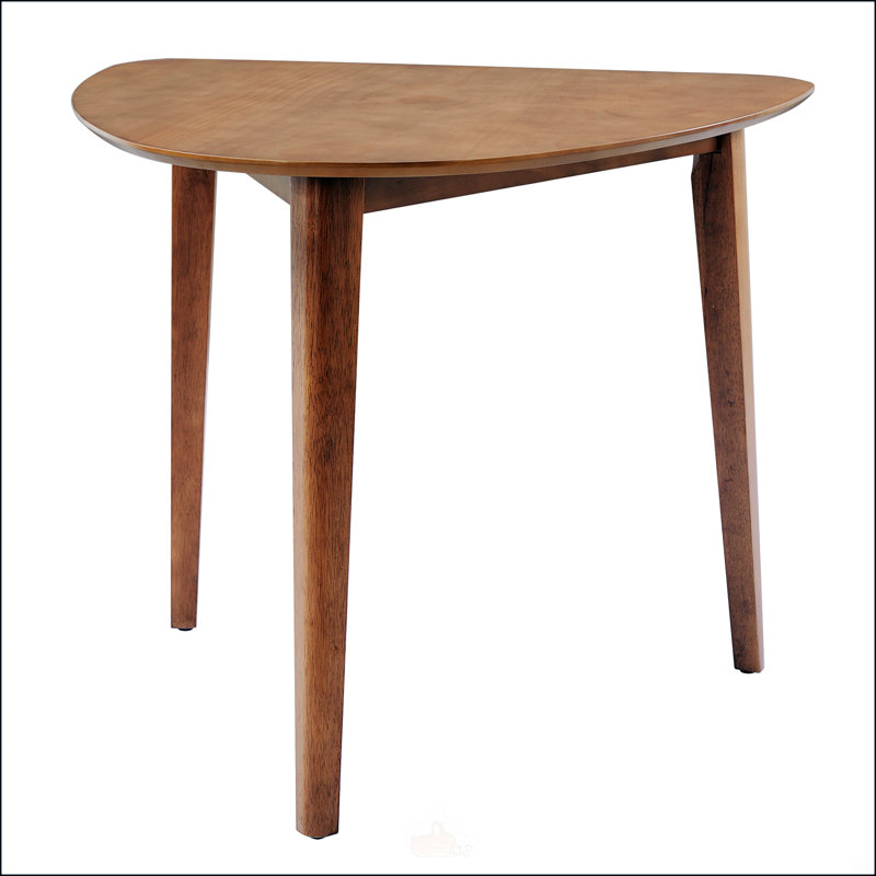 Ensemble de table moderne 3 pièces : table d'appoint triangulaire et 2 chaises en bois courbées. Design minimaliste et compact, idéal pour le salon, la cuisine et les petits espaces. Montage facile.