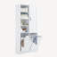 Armoire de rangement pour salle de bain avec portes et panier à linge inclinable-1194708404