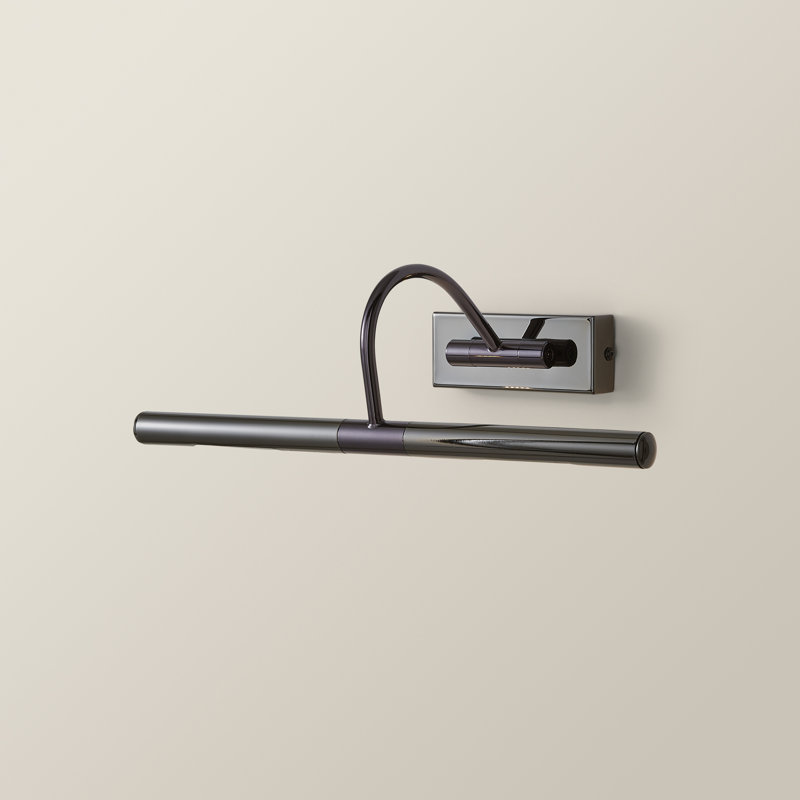 Capri 2 -Light Hardwired Wall Mounted Picture Light, Black Chrome, 17.6" H x 18" W x 18" D