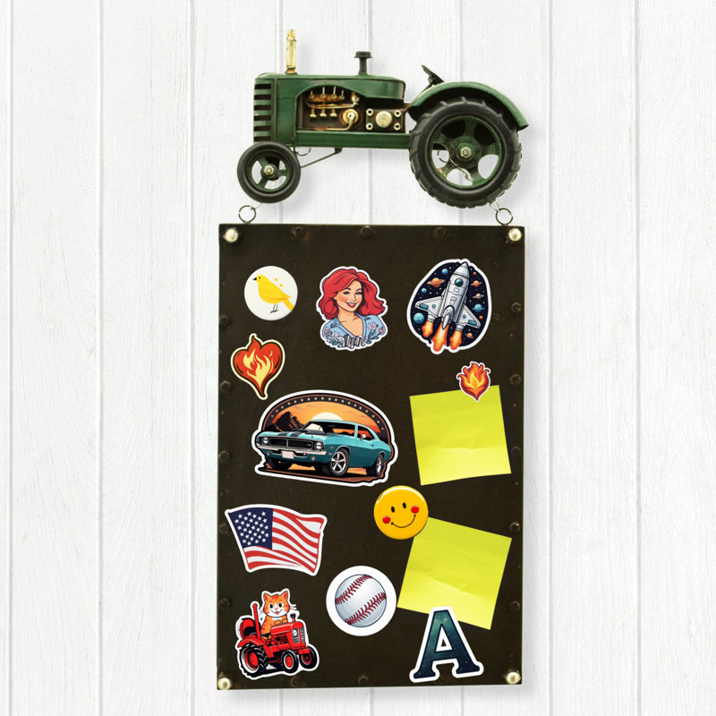 Industrial Transportation Wall Decor on Metal, Green, 1