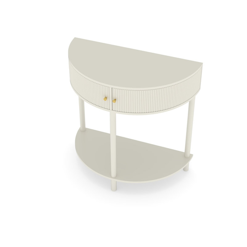 Table de bout Artisancrafted, Blanc, crème