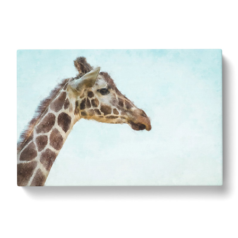 Giraffe Profile - Wrapped Canvas Painting, 45cm H x 76cm W x 4cm D