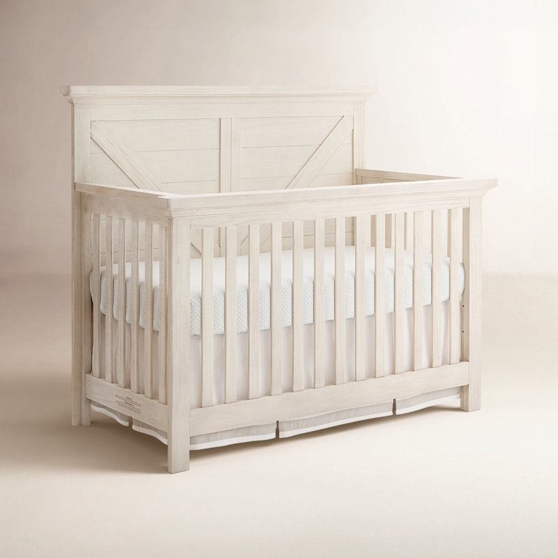 Lit de bébé Aceline, Blanc brossé