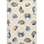 Tapis décoratif moderne beige à motif d'hippocampes et de crabe lavable à la machine-359983133