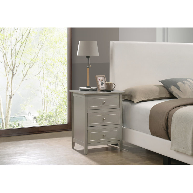 Emjay 3 - Drawer Nightstand, Champagne