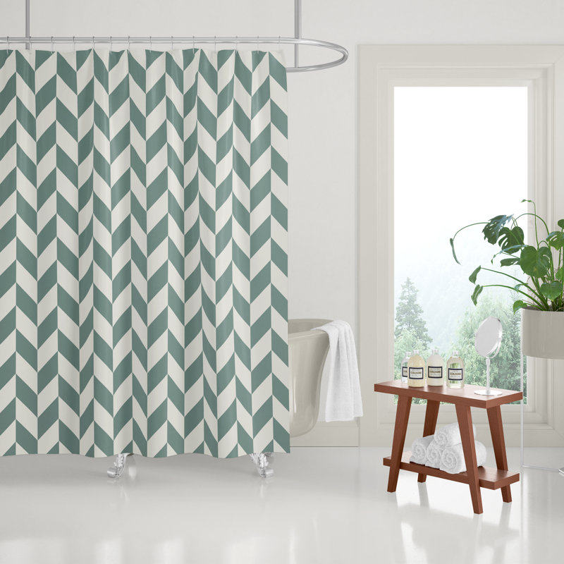 Canto Chevron Shower Curtain, Mist