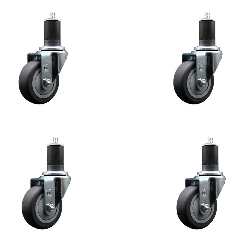 Ensemble de roulettes extensibles en caoutchouc et en caoutchouc thermoplastique SCC NB 3,5 po x 1-5 / 8 po