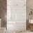 Frameless Shower Door 56-60 "W X 60" H, 1/4 "(6 Mm) Clear Tempered Glass, Explosion Proof Film, Stainless Steel Handle-117492487