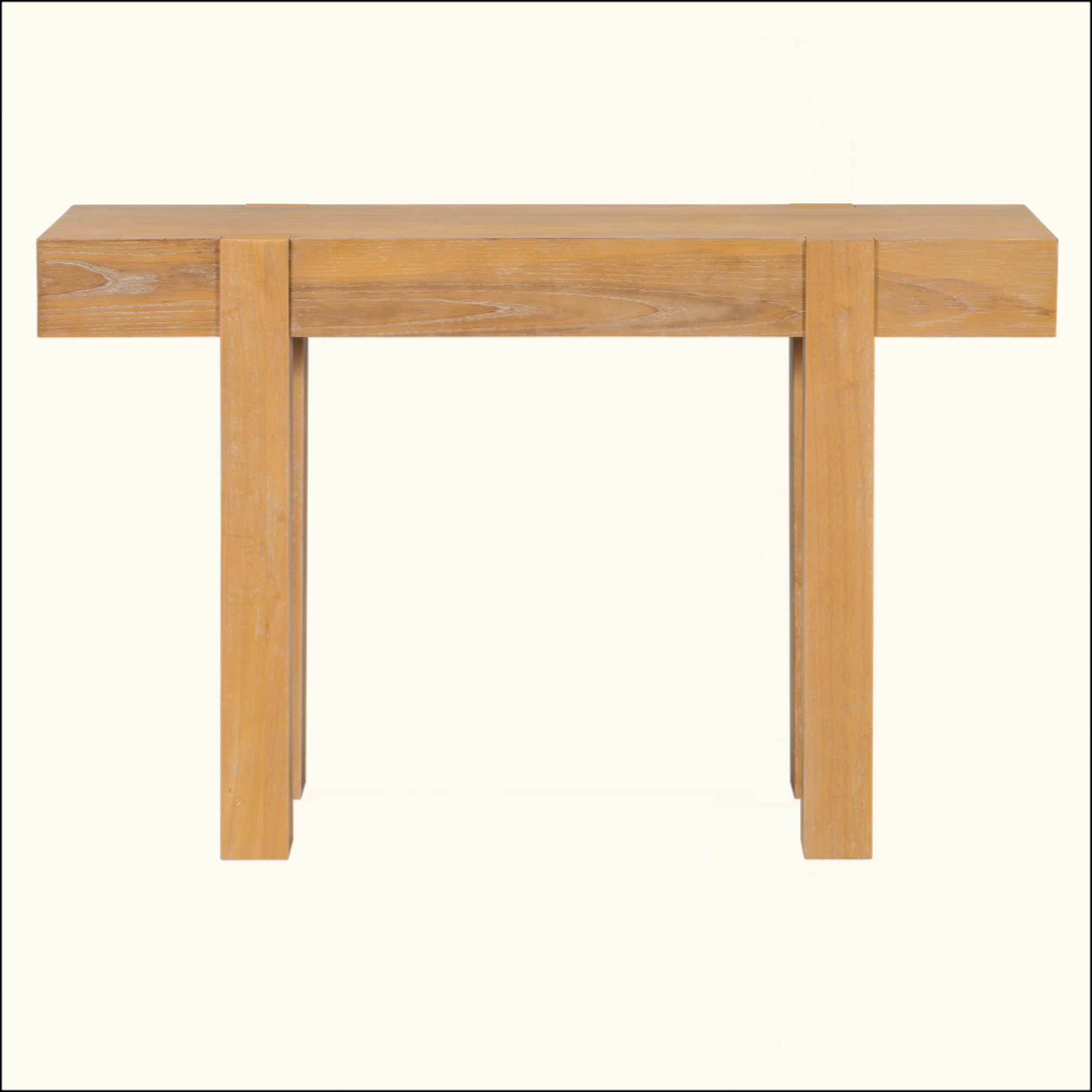 Picture of Ebern Designs Rustic Minimalist Console Table With Hidden Drawer, Side ...