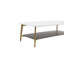 Table de salon rectangulaire Golden + White - structure en métal, rangement spacieux, facile à installer et salle blanche Golden + White, métal, intérieur