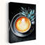«Latte Art» et feuilles bleues abstraites, plante contemporaine, art mural-129142976