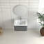 Meuble-lavabo mural contemporain gris en MDF