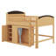 Structure de lit mezzanine pour enfants avec armoire de rangement, garde-robe, lumières DEL et garde-corps de sécurité-913099564