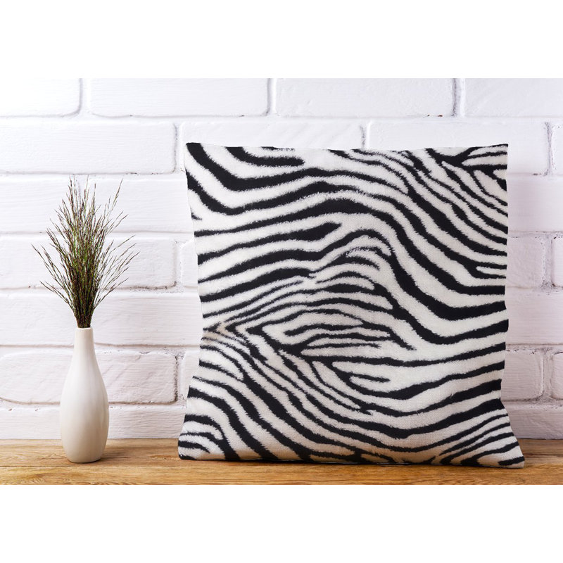 Studebaker Zebra Texture Animal Print Square Throw Cushion