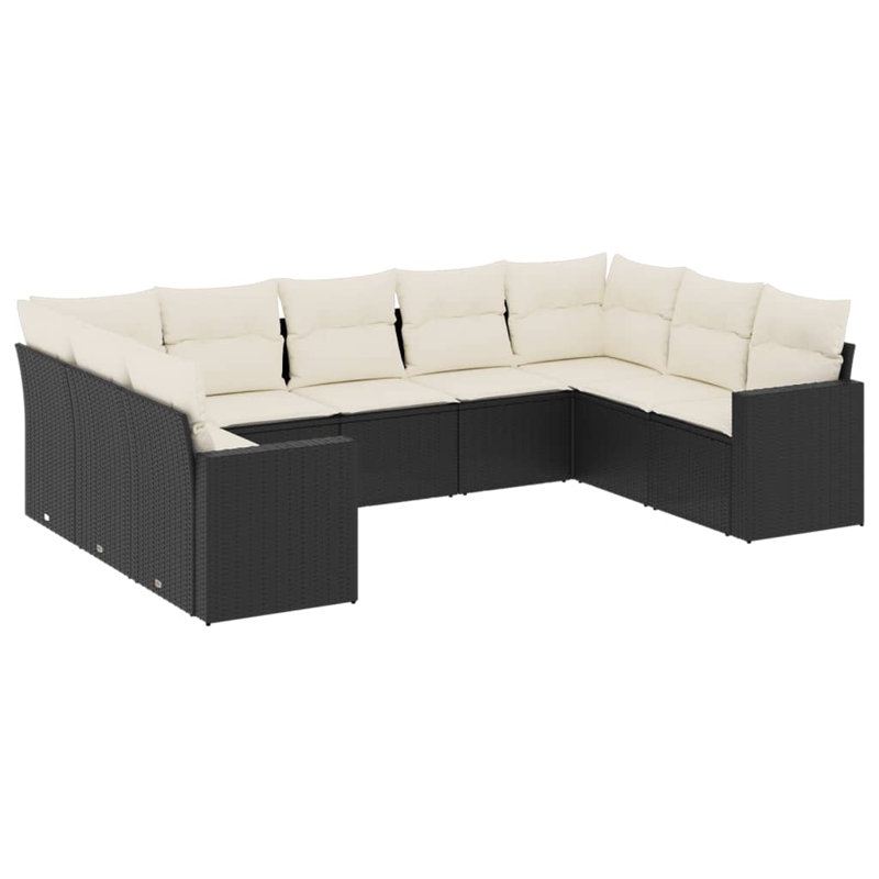 Ensemble de canapé de jardin modulaire en rotin PE 9 pièces Vidaxl