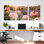 Ensemble de 3 tableaux sur toile représentant un jardin de pivoines et de lavande avec des papillons, idéal pour décorer un salon, une chambre ou toute autre pièce de la maison.