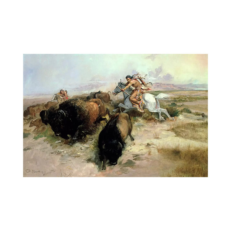 Buffalo Hunt, 1897 - Gallery-Wrapped Canvas Giclée, 12" H x 18" W