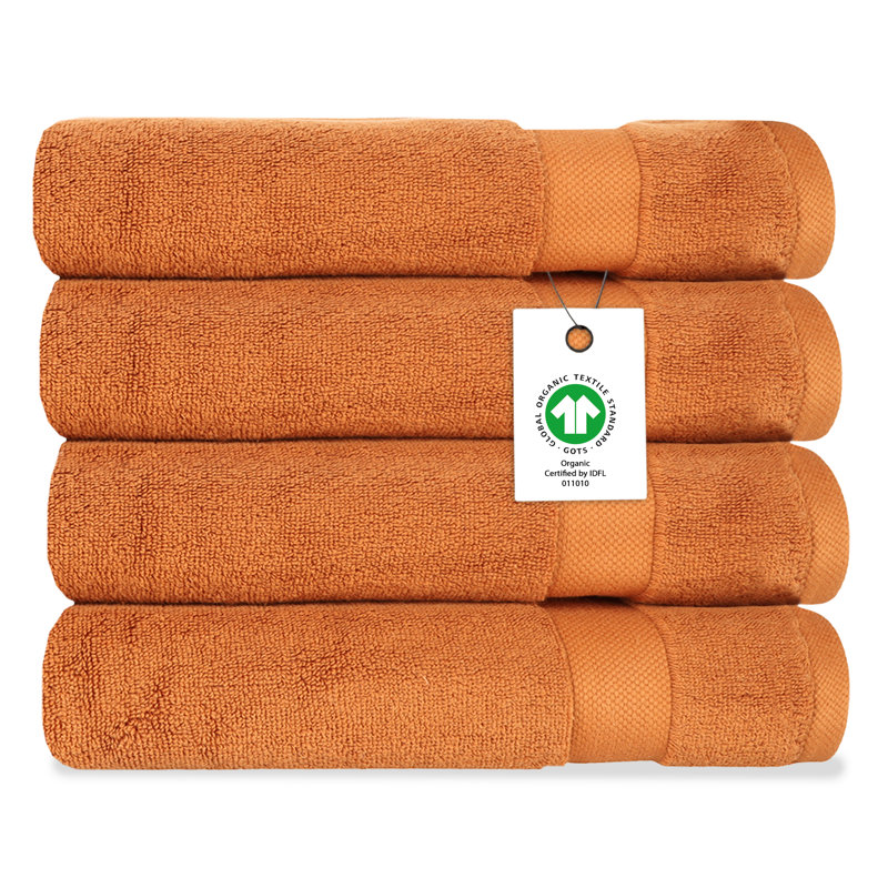  Organic Cotton Luxuriously Plush Bath Towel Pack Of 4 | GOTS & OEKO-TEX Certified | Premium Hotel Quality Towels | Feather Touch Technology|650 GSM Long Staple|Soft, Quick Dry & Ultra-Absorbent