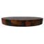 24" Round Natural Hand-hammered Copper Top Side Table: Rustic Wrought Iron Base