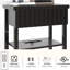 Table de chevet cannelée étroite - Ensemble de 2 - Tables de chevet modernes avec tiroir, tablettes de rangement et station de charge [Noir]