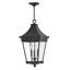 Chapel Hill Museum Black 3 -Bulb 26" H Outdoor Hanging Lantern