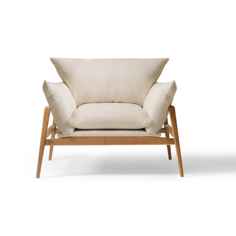 Fauteuil , Lin beige / coton / polyester / viscose