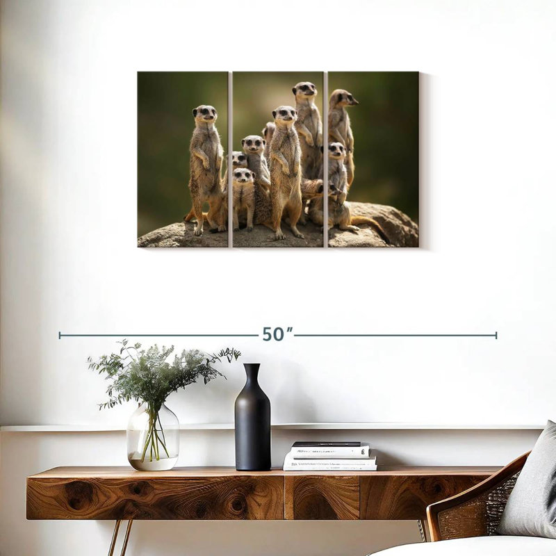 Famille de suricates Brampt, H 20 po x l 33 po
