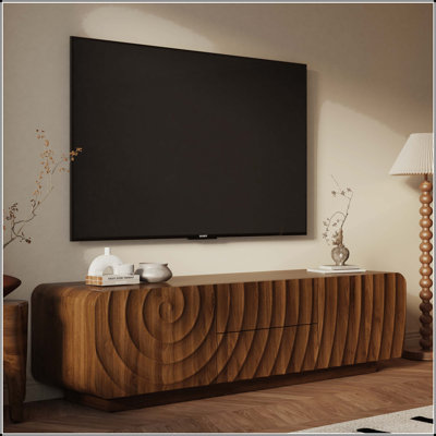 TV Console with Unique Spiral Wave Design