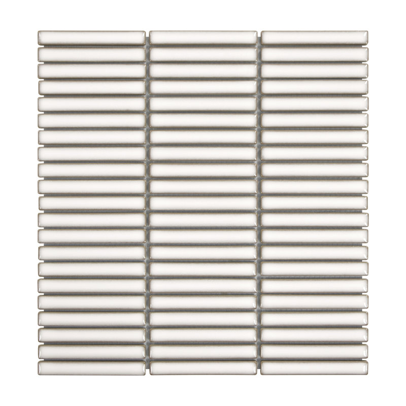 Carreau de mosaïque murale en porcelaine empilée 12 po x 12 po, Blanc