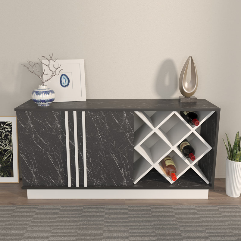 Ivonn 148cm W Sideboard, White/Black