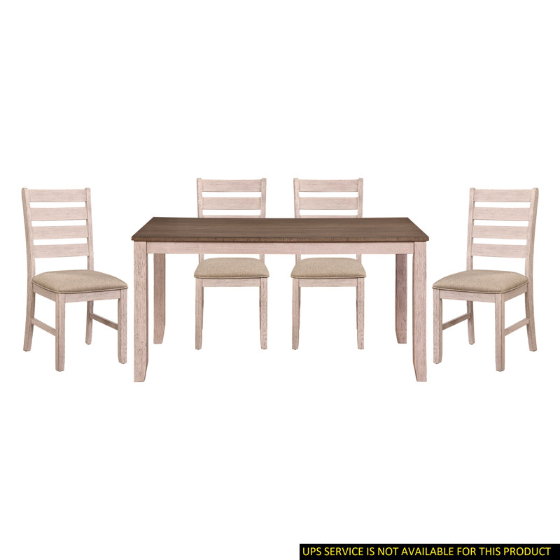 Table de salle à manger rectangulaire gris et blanc, 5