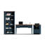 Classeur avec 1, 22 pouces, denim bleu whisky, peuplier massif, placage, rangement de bureau, sans assemblage, armoire de style simple et contemporain
